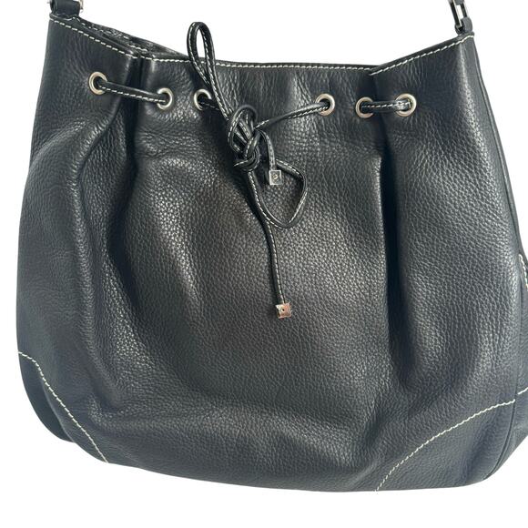 Lamberston Truex black leather drawstring shoulder bag - Picture 11 of 11